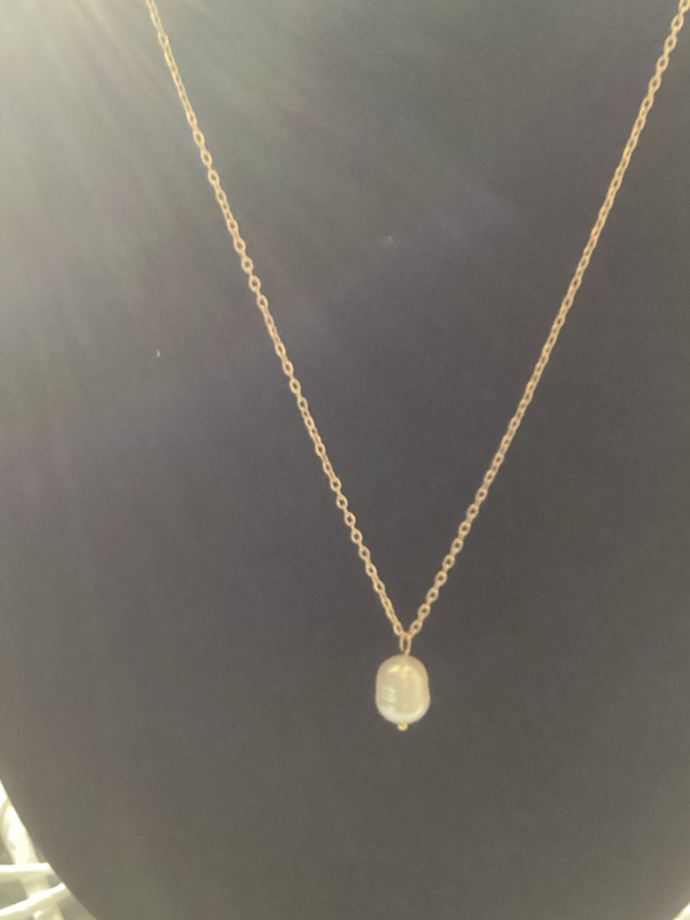 Delicate Pearl Pendant Necklace - Gold Chain